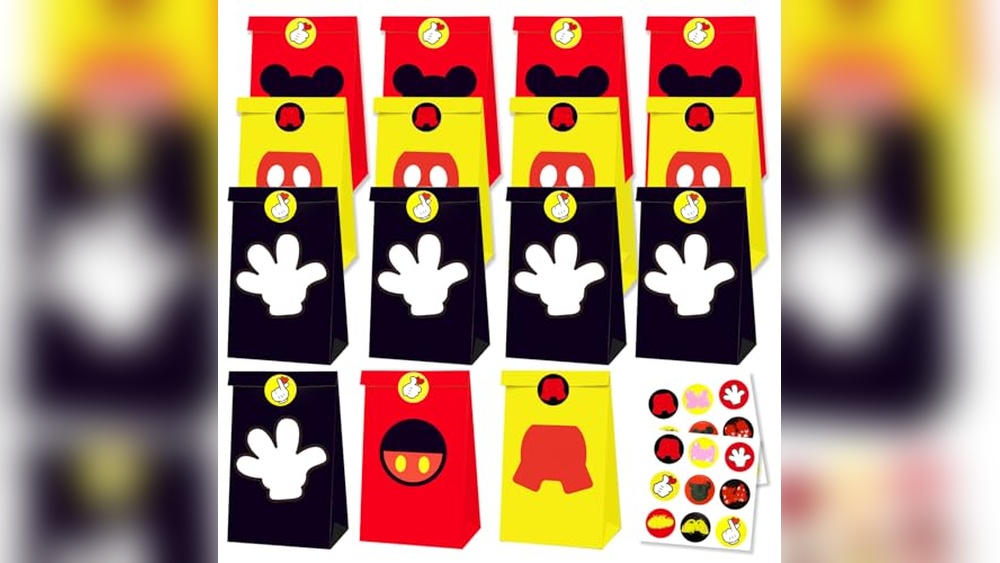 Top 24 Party Bags with Mouse Stickers for Birthday Treats