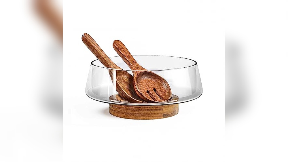 KITEISCAT Extra Large Glass Salad Bowl Set Review: Elegant & Practical