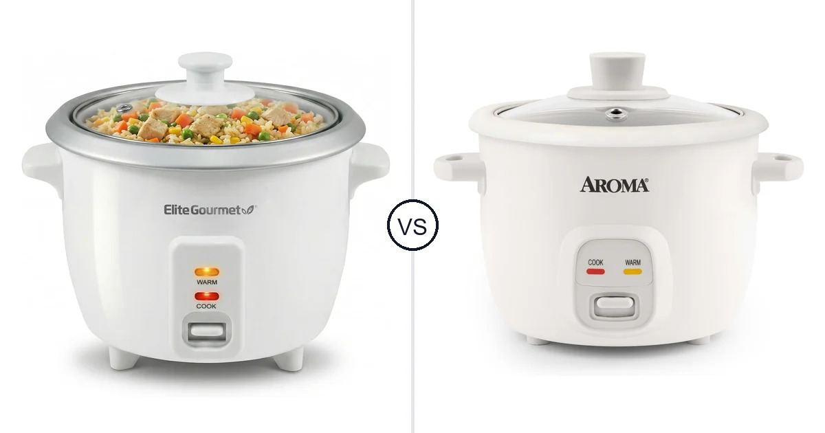 Elite Gourmet ERC-003X vs AROMA Cooked: Rice Cooker Comparison